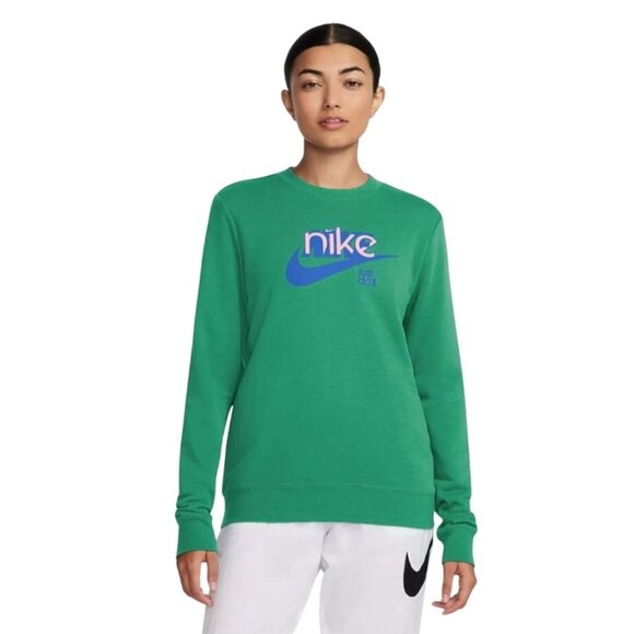 Nike Tops - Nike Womens Green Crewneck Sweatshirt 3X Just Do It Logo Cotton Blend Made In Ca